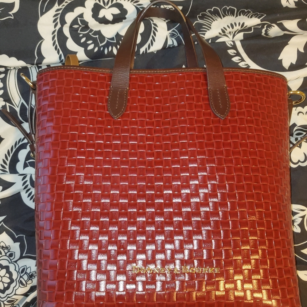 SOLD Dooney & Bourke Red Brick Woven Handbag